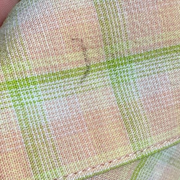 Rockies pink and green plaid short sleeve pearl snap top - women's XL - Picture 6 of 7